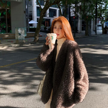 全羊毛外套皮毛一体